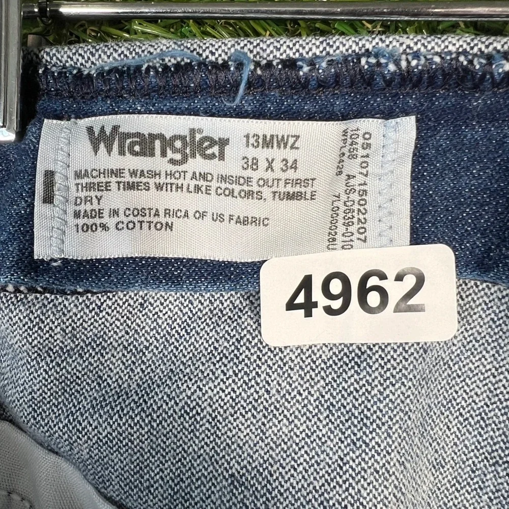 Wrangler 13MWZ Cowboy Cut Original Fit Jeans Blue Denim 38x34 Mens Western Pants